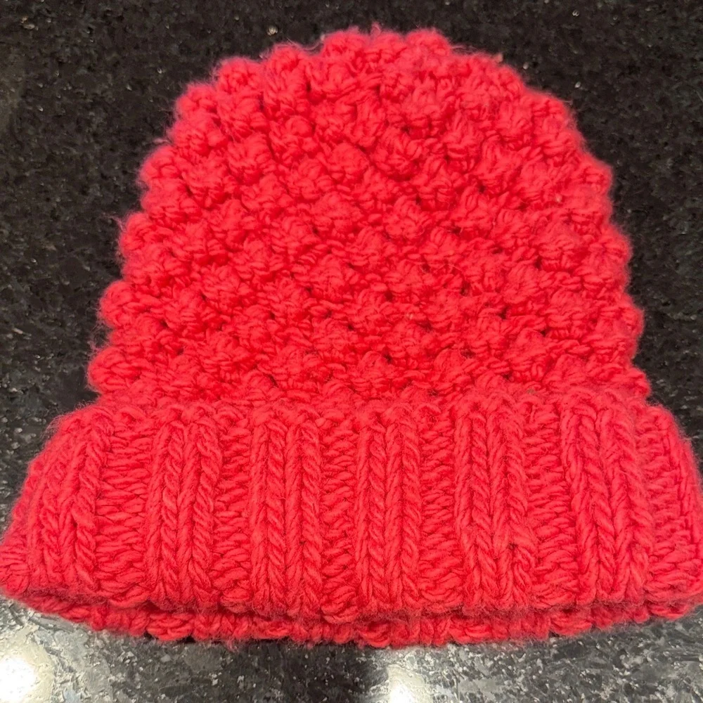 Lole Cozy Fuscia Pink textured Knit Beanie slouch hat one size